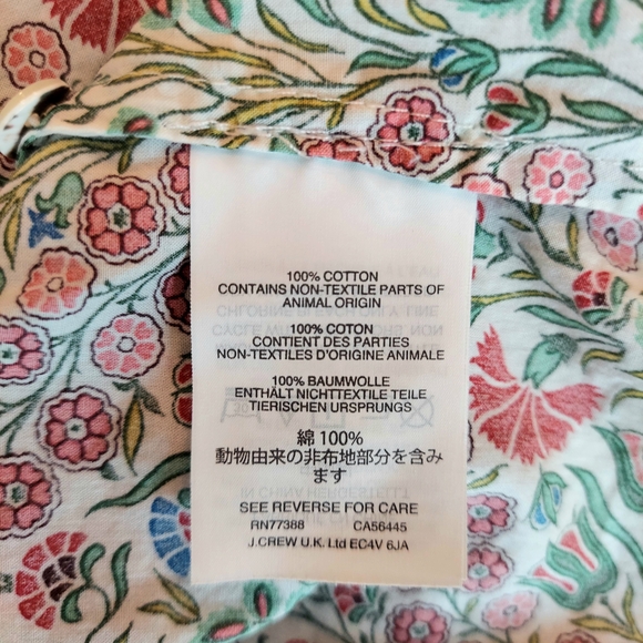 J. Crew Art Fabrics Floral Women's Button Down Shirt - Picture 6 of 6